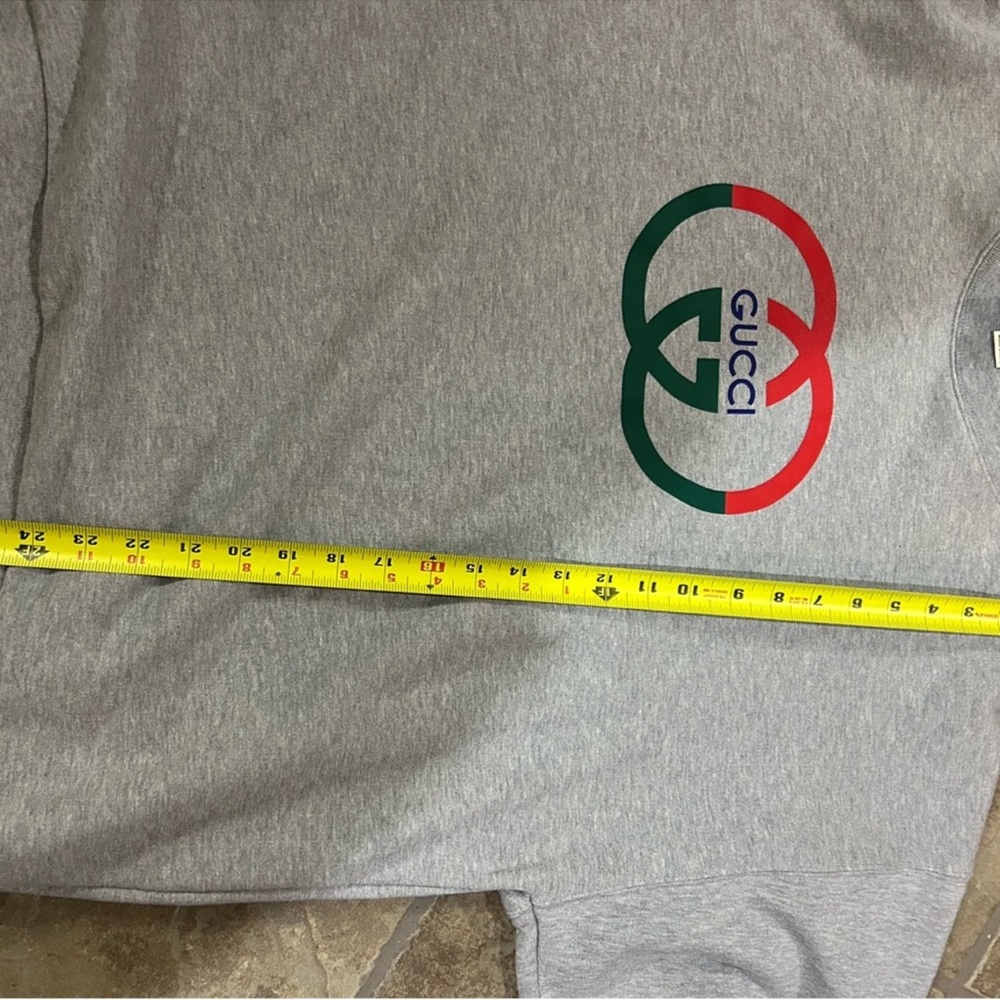 Men’s Gucci jersey cotton printed GREY MELANGE interlocking G sweatshirt size XL - Picture 8 of 10